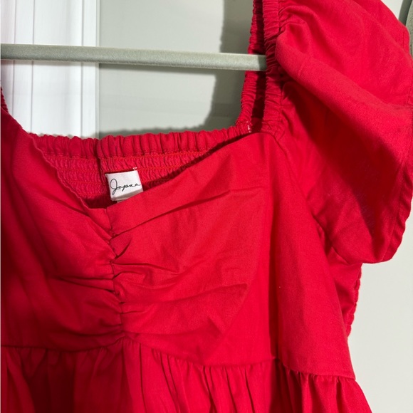 Japna Vibrant Red Ruffled Blouse - Picture 2 of 3